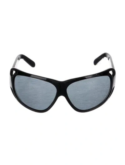 Pre-owned Prada Shield Tinted Sunglasses In Black