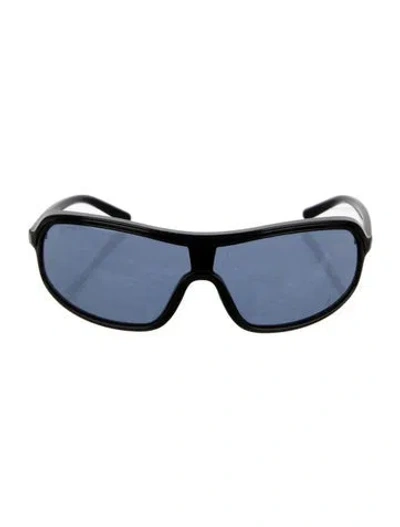 Pre-owned Prada Shield Tinted Sunglasses In Black