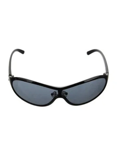 Pre-owned Prada Shield Tinted Sunglasses In Black