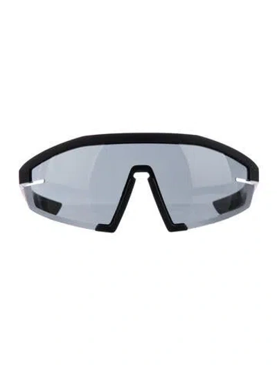 Pre-owned Prada Shield Tinted Sunglasses In Black