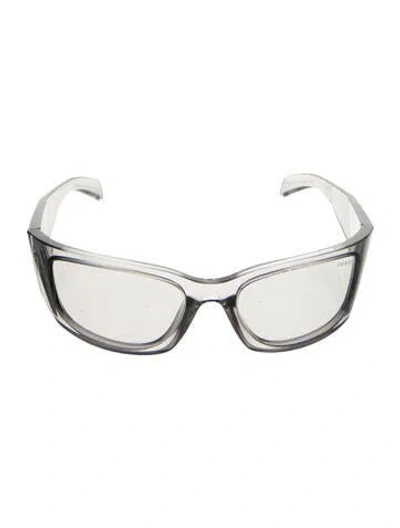 Pre-owned Prada Shield Tinted Sunglasses In Black