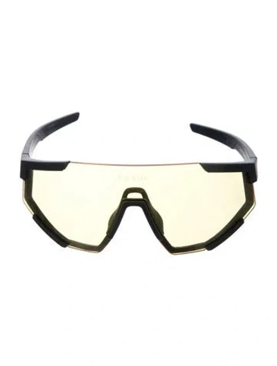 Pre-owned Prada Shield Tinted Sunglasses In Black