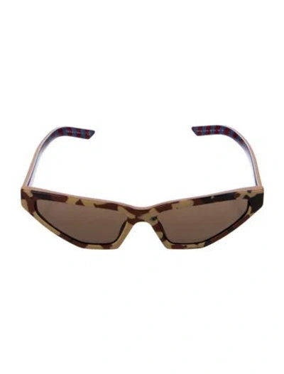 Pre-owned Prada Shield Tinted Sunglasses In Brown