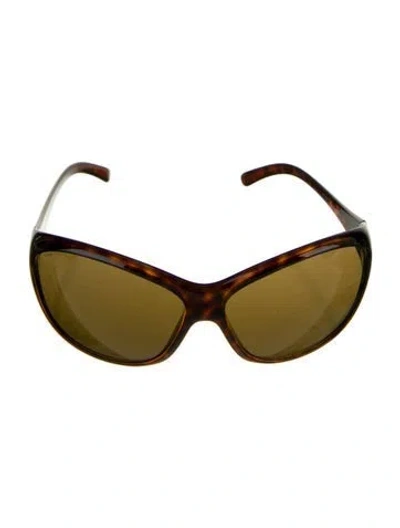 Pre-owned Prada Shield Tinted Sunglasses In Brown