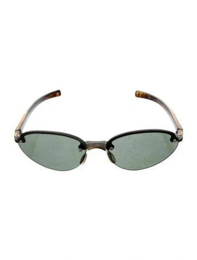 Pre-owned Prada Shield Tinted Sunglasses In Brown