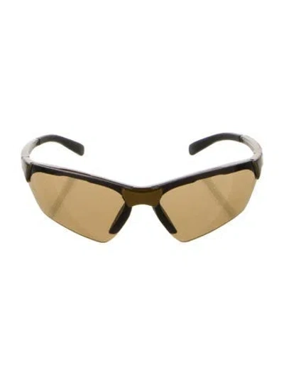 Pre-owned Prada Shield Tinted Sunglasses In Gold