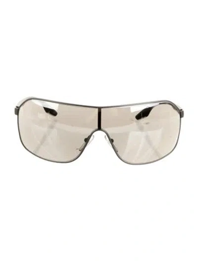 Pre-owned Prada Shield Tinted Sunglasses In Gray