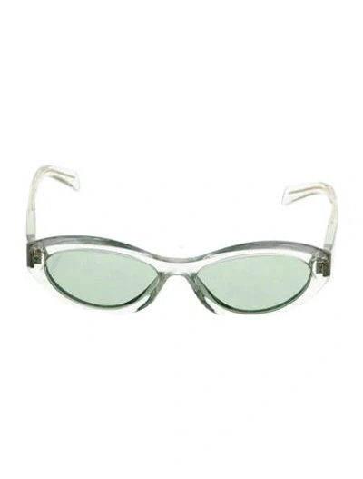 Pre-owned Prada Shield Tinted Sunglasses In Green