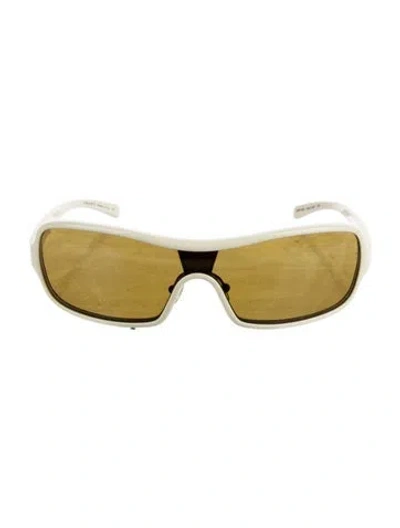 Pre-owned Prada Shield Tinted Sunglasses In Neutral