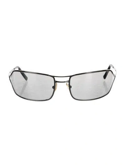 Pre-owned Prada Shield Tinted Sunglasses In Silver