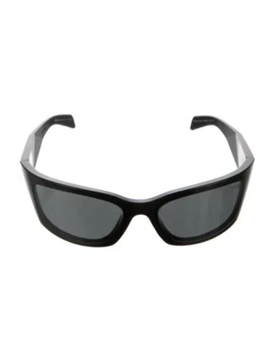 Pre-owned Prada Shield Tinted Sunglasses W/ Tags In Black