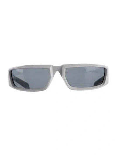 Pre-owned Prada Shield Tinted Sunglasses In White