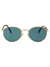 Prada Shiny Gold Metal Sunglasses In Burgundy