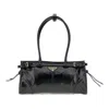 Prada Shiny Leather Medium Bag In Black