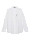 Prada Long Sleeve Collared Shirt With Cuffed Sleeves In White