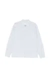 Prada Striped Shirt Zip Front Point Collar In White