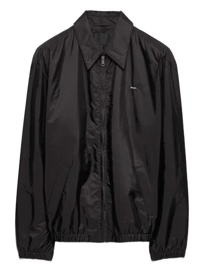 Prada Shirt Collar Down Jacket In Black