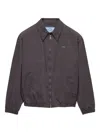 Prada Shirt-collar Welt-pocket Jacket In Gray
