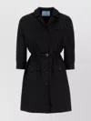 Prada Shirt Dress Poplin 3/4 Sleeves In Black