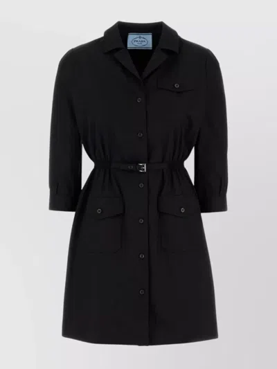 PRADA SHIRT DRESS POPLIN 3/4 SLEEVES