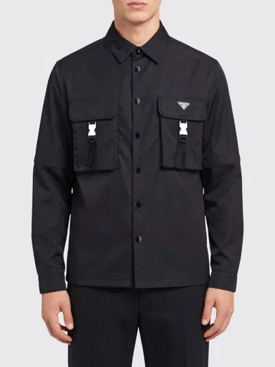 Prada Shirt Men  In Black