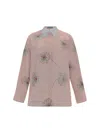 Prada Printed Poplin Oversize Shirt In Perwinkle