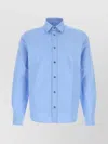 Prada Shirt Poplin Button-down Collar Long Sleeves In Blue