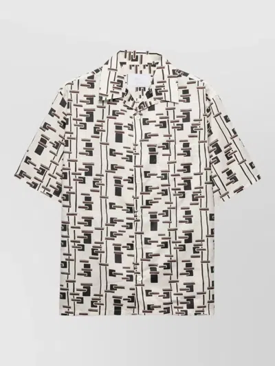 Prada Shirt Short Sleeves Spread Collar Chest Pocket In Multi