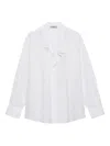 Prada Long Sleeve Collared Shirt With Cuffed Sleeves In White