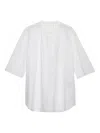 Prada Band-collar Raw-cut Shirt In White