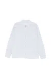 Prada Striped Shirt Zip Front Point Collar In White