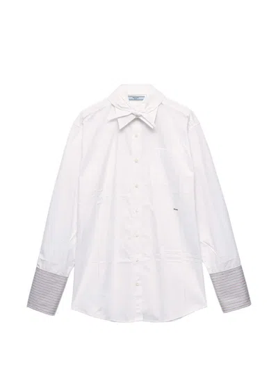 Prada Shirt With Scarf Detail In White