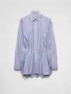 Prada Gestreiftes Hemd Aus Popeline In Blue