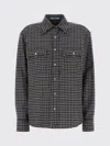 Prada Black Regular Embroidered Shirt In Blue