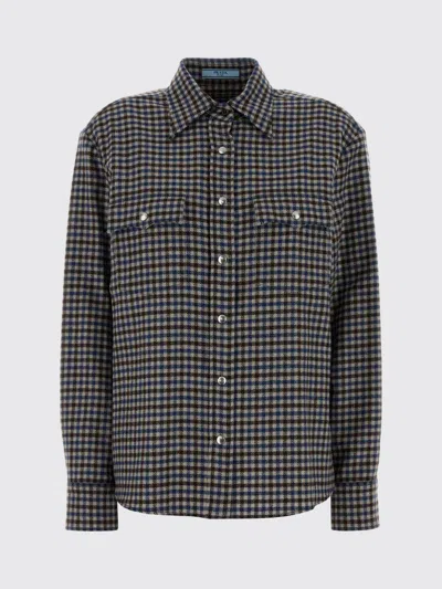 PRADA PRADA CHECKED VIRGIN WOOL SHIRT