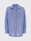 Prada Light Blue Relaxed Solid Shirt In Blue