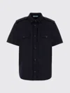Prada Black Regular Solid Shirt In Blue