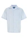 Prada Striped Cotton Camp Collar Shirt