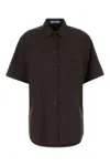Prada Camicia In Popeline Stretch Marrone  Donna In Brown