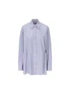 Prada Striped Shirt In Blue