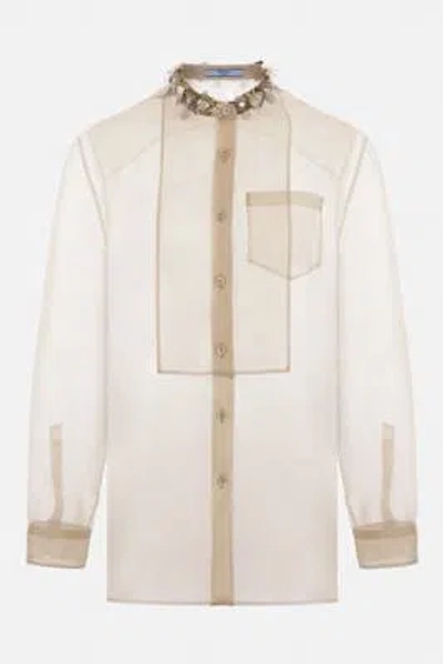 Prada Sand Silk Shirt In Neutral