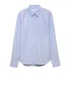 Prada Striped Cotton Shirt Featuring Button-down Collar