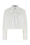 Prada Bow-detail Cropped Shirt In Multi