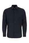Prada Midnight Stretch Poplin Shirt In Blue