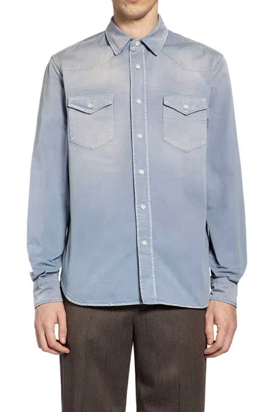 Prada Powder Blue Gabardine Shirt