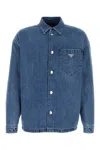 Prada Blue Denim Shirt In Blue