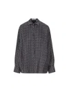 Prada Paisley Print Silk Shirt In Blue