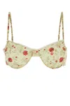 Prada Floral Print Lace-trimmed Bra In Floral