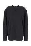 Prada Charcoal Cotton Oversize T-shirt In Grey