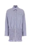 Prada Embroidered Poplin Shirt In Multi